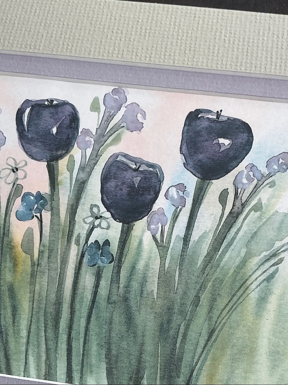 Framed Purple Floral Watercolor Wall Art by Sha Boudin